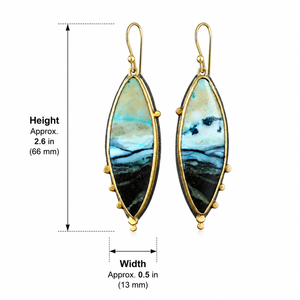 Orecchini Pendenti Iridescenti Blu Oceano Stile Bohémien Vintage, Gioielli di Moda per Donne - Product Image 5