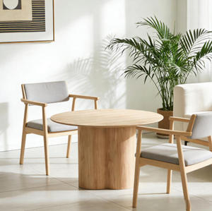 Mesa de Comedor Redonda Moderna de Madera para Uso en Hoteles y Restaurantes, Muebles de Comedor - Product Image 4