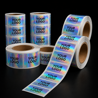 Étiquettes holographiques personnalisées en rouleau, autocollants rectangulaires avec logo pour l'emballage et l'expédition des petites entreprises, sceau de marque OEM ODM