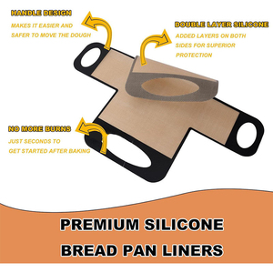 Moule à pain en silicone de qualité alimentaire réutilisable, personnalisable en usine, résistant à la chaleur, compatible four, avec 4 poignées - Product Image 2