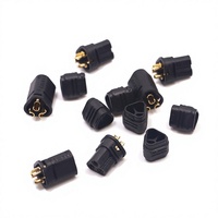 Conector Macho de Tres Núcleos MT30 Negro de Amass, Chapado en Oro, Modelo de Baja Pérdida, Accesorios para Modelos RC