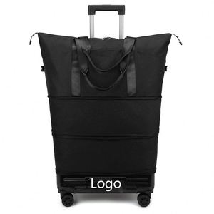 Sac de voyage personnalisé grande capacité avec roulettes, sac à bagages long et court, étanche, pliable, extensible, pour articles secs et humides - Product Image 4