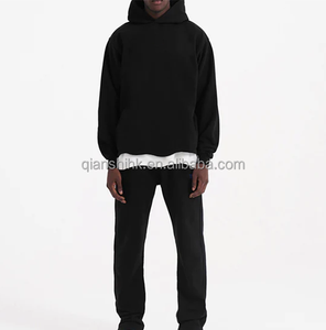 Ropa de calle lisa de alta calidad, chándal Boxy Fit Joggers para hombre, chándal de 2 piezas, ropa deportiva holgada, conjuntos de chándal con capucha para hombre - Product Image 2