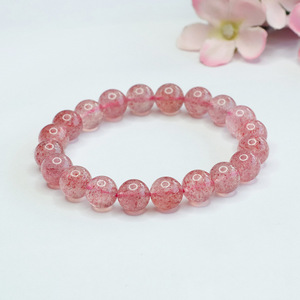 Women's 8mm Natural Transparent Strawberry Crystal <b>Bracelet</b> Crystal <b>Bracelet</b> Jewelry - Product Image 4