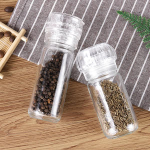 Mini <span class=keywords><strong>botella</strong></span> de condimento de cocina de vidrio de alta calidad de 100ml, 110ml, 200ml, con cabezal de molinillo ajustable Manual para pimienta, sal de anís - Product Image 6