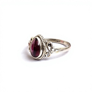 Wholesale Price Fashion Jewelry Natural Red Garnet Gemstone Handmade 925 <b>Sterling</b> <b>Silver</b> <b>Band</b> <b>Rings</b> for Women - Product Image 4