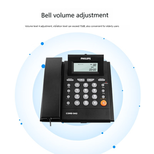 Téléphone fixe CORD042 pour bureau et domicile, sans batterie, écran d'affichage des appels réglable, noir - Product Image 4