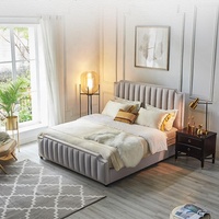 Mobilier de chambre à coucher moderne, tapissé, de haute qualité, pour hôtel, maison, double king size