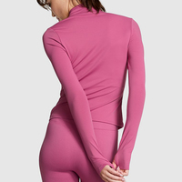Vêtements de sport pour femmes, vêtements de fitness, veste de yoga à manches longues, veste grande taille à fermeture éclair avec trous pour les pouces