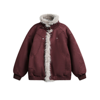 Veste matelassée coupe-vent de haute qualité pour homme, couleur bordeaux, design personnalisé, veste d'hiver chaude, surdimensionnée, à capuche en polaire, style varsity