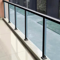Balustrade en verre trempé et aluminium haut de gamme, design durable, installation facile, moderne, pour escalier, villa, appartement