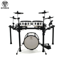 Kit de Batterie Électronique Hybride Portable de Haute Qualité E-Force Music Série F30, Instrument de Musique Électronique en Métal Durable