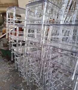Chaise de mariage Tiffany Chiavari en résine acrylique transparente, d'occasion, de première main, pour banquets d'hôtel, vente en gros à prix réduit - Product Image 4