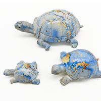 Statue de tortue colorée en résine, faite à la main et peinte à la main, sculpture animale, souvenir, décoration de la maison, accessoire décoratif pour le salon
