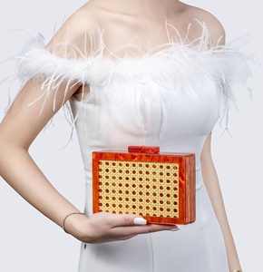 2026 New Fashion Acrylic Chains Patchwork Evening Bag Retro <strong>Green</strong> Box Design Banquet Shoulder <strong>Clutch</strong> Women High Quality 5 Inch - Product Image 3