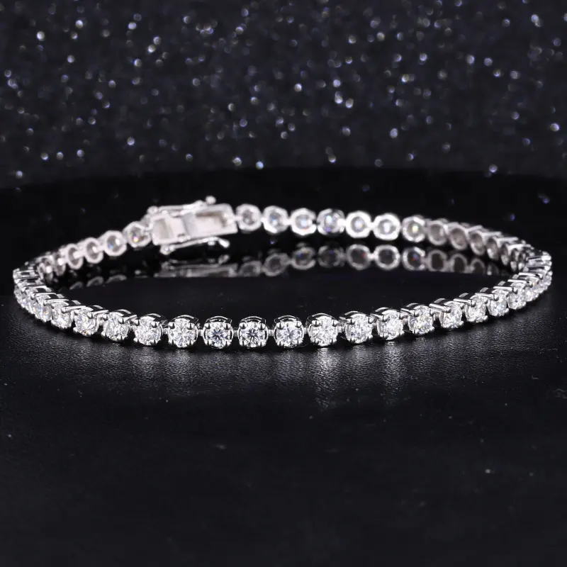 Pulseira de prata personalizada feminina, pulseira de parafuso de pedra preciosa moissanite para homens