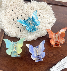 YJL elegante Dreamy Gradient Color mariposa forma acrílico garra Clip exquisito tamaño pequeño niñas pinza de pelo dulce moda Clip - Product Image 2