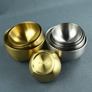 Yolecen Bát vuông inox đa năng bát cơm nấu ăn Nhật Bản mạ Vàng chà nhám hai lớp phong cách Hàn Quốc - Product Image 5