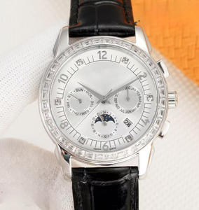 นาฬิกาอัตโนมัติคุณภาพสูง รุ่นคลาสสิก ขอบเพชร พร้อมฟังก์ชั่นแสดงข้างขึ้นข้างแรม และแสดงวันที่  เปล่งประกายด้วยเสน่ห์แห่งแฟชั่น - Product Image 1