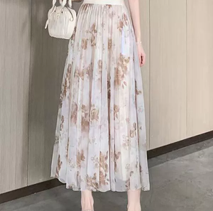 New Style 2026 Summer Dress Korean <strong>Chiffon</strong> <strong>Skirts</strong> Flower Print <strong>Skirt</strong> - Product Image 6