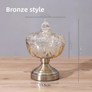 Luxuriöses Kristallglas-Bonbonglas mit Deckel im Europäischen Stil Wohnzimmer Couchtisch Aufbewahrungsbehälter Dekoratives Heim-Organizer-<span class=keywords><strong>Set</strong></span> - Product Image 2