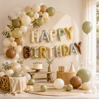 Ensemble populaire de ballons à l'hélium, ballons en feuille de Mylar avec inscription Joyeux Anniversaire pour la décoration de fêtes d'anniversaire, de mariages et autres célébrations