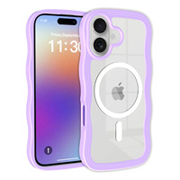 Nouvelle coque magnétique transparente ondulée en PC rigide avec pare-chocs en TPU antichoc pour iPhone 17 Air 17 Pro Max