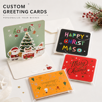 Tarjetas de Felicitación Navideñas Personalizadas, Tarjetas de Papel 3D Pop-up con Sobre, Logotipo Personalizado, Tarjetas de Regalo Navideñas para Negocios, Venta al Por Mayor