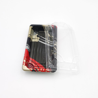 Boîte alimentaire jetable en plastique JY-1100, emballage à emporter, boîte transparente rectangulaire, plateau à sushi noir