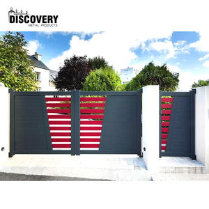Precio de venta directo de fábrica, puertas correderas de privacidad de aluminio, puertas de entrada eléctricas automáticas, puerta corredera principal curvada en voladizo - Product Image 3