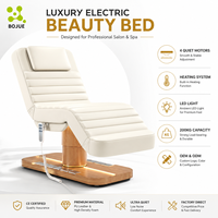 Table de Massage Électrique Professionnelle à 4 Moteurs pour Soins du Visage, Esthétique, Cils et Tatouages, avec LED, Chauffante, OEM/ODM pour Salons et Spas