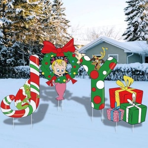 Panneau de Noël extérieur en PP avec piquets pour clôture de jardin, décoration de fête, service de découpe personnalisé - Product Image 4