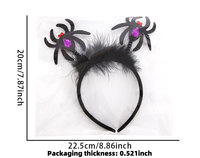 Lot de 2 serre-têtes d'Halloween, serre-têtes en fourrure araignée et chauve-souris avec pattes articulées, accessoires de déguisement fantaisie pour enfants et adultes