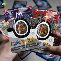 Sachet d'emballage individuel en feuille thermoscellable pour boîte mystère de cartes de jeu TCG imprimées sur mesure pour la vente au détail