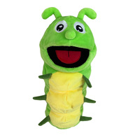 Marionnette à main en peluche en forme de libellule de dessin animé pour enfants, jouet éducatif précoce, insecte à bouche ouverte, poupée avec doublure en maille, jouets en peluche