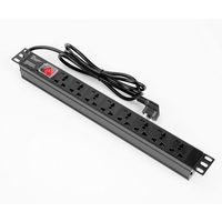 PDU 19 pouces pour montage en rack, 10A, 8 prises universelles, unité de distribution d'alimentation en alliage d'aluminium avec interrupteur pour armoire de serveur réseau
