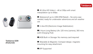 Insta360 Go3S 4K Portable POV Sports Video Camera Tiny Waterproof Action Camera 10x-20x 1080p HD 30fps pour Vlogging Travel - Product Image 3