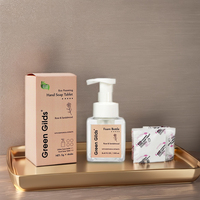 Tablettes de savon pour les mains moussantes nettoyantes naturelles avec logo personnalisé, tablettes de savon pour les mains antibactériennes, lavage des mains liquide écologique