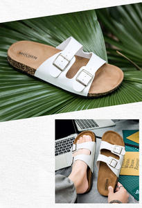 Sandalias de Corcho de Moda de Verano para <span class=keywords><strong>Hombre</strong></span> Adulto, Chanclas de Doble Tira con Suela de Cuero Mate, Sandalias de Cuero PU para Playa - Product Image 5