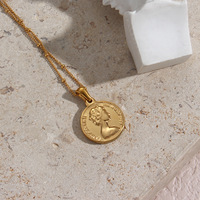 Vente chaude Fournisseur d'usine Collier punk pour homme en acier inoxydable plaqué or 18 carats avec pendentif ailes d'ange Cupidon hypoallergénique