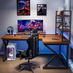 Thiết Kế Hiện Đại Rắn Gỗ L-Hình Đôi Dài Máy Tính Để Bàn Treo Tường Góc Máy Tính Chơi Game Bảng Cho Nhà Phòng Ngủ Nhà Văn Phòng Sử Dụng - Product Image 4