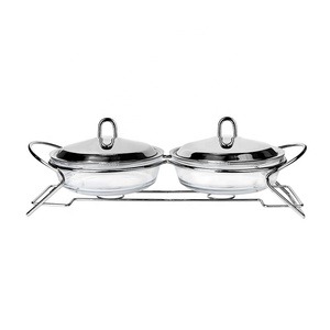 Plats de buffet en acier inoxydable de haute qualité, casserole en <span class=keywords><strong>verre</strong></span> <span class=keywords><strong>rectangulaire</strong></span> avec poignée, casserole en <span class=keywords><strong>verre</strong></span> borosilicate, coffre-fort au four - Product Image 3