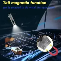 Mini lampe torche LED rechargeable par USB, porte-clés en acier inoxydable, 10 modes, batterie rechargeable pour le camping en plein air
