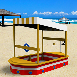 بيت لعب رملي خشبي للحديقة بهيكل وألعاب خارجية أخرى مع غطاء ومجموعة لعب للأطفال - Product Image 5