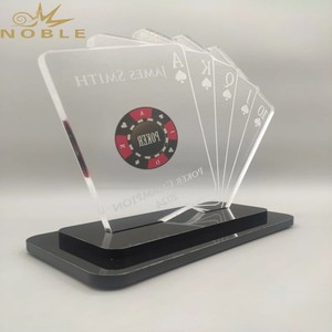 Nobile Logo personalizzato acrilico trofeo Poker campione Souvenir con <span class=keywords><strong>nome</strong></span> personalizzato - Product Image 4
