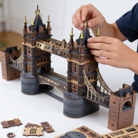 Puzzle 3D en bois fait main personnalisé, modèle de pont de Londres, jouet éducatif DIY, 101-500 pièces, difficulté 3 étoiles, pour enfants