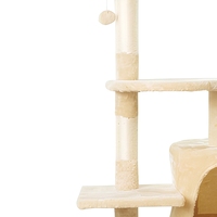 Arbre à chat de luxe multi-niveaux en gros avec poteaux à gratter en bois et en corde et condo en peluche pour chats d'intérieur