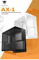 Boîtier de jeu ATX Jungle Leopard AX-1 Mesh Full Tower en métal avec panneau latéral en verre trempé, refroidissement par eau, ports USB et audio, en stock