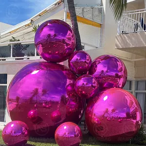 Bolas brillantes grandes, Bola de espejo inflable de Pvc, decoración de publicidad para interiores y exteriores, esferas/globos de espejo reflectantes gigantes