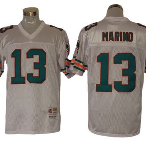 Maillot de football des Dolphins de Miami 13 Marino, maillot rétro en maille blanche pour hommes - Product Image 1